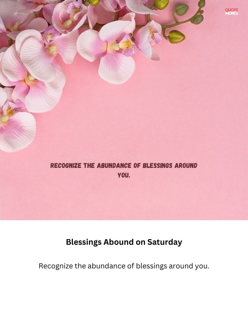 Blessings Abound on Saturday