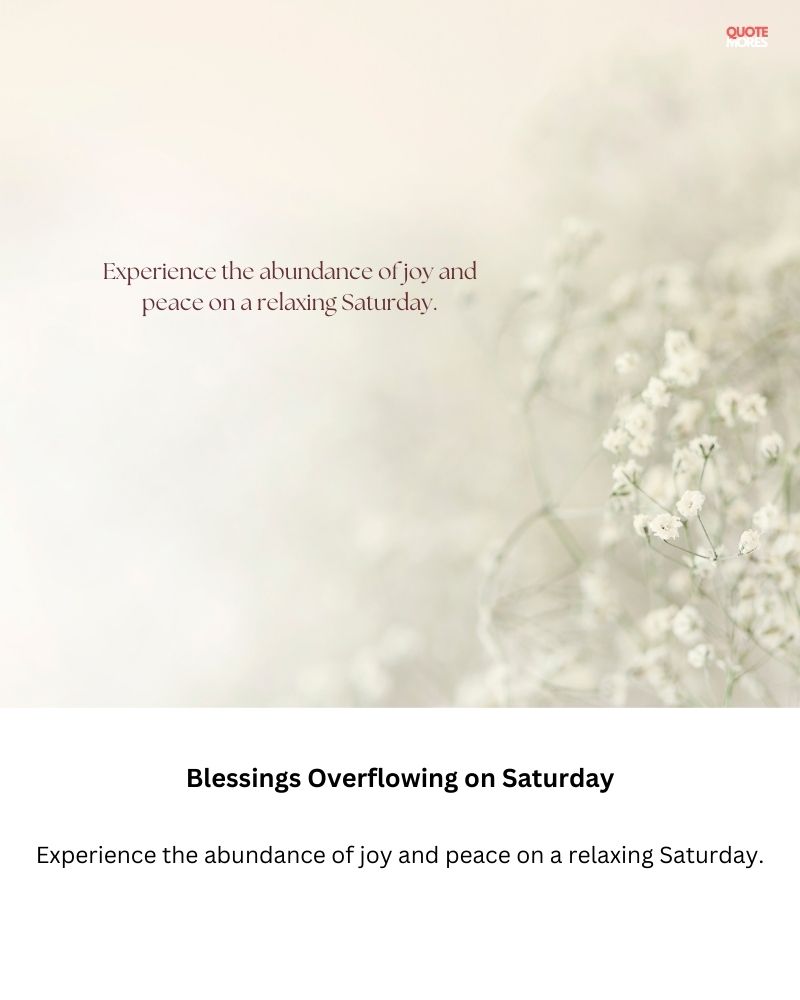 Blessings Overflowing on Saturday