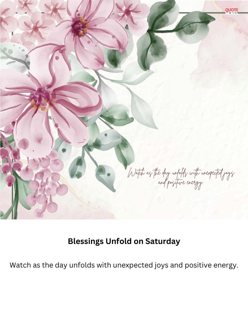 Blessings Unfold on Saturday