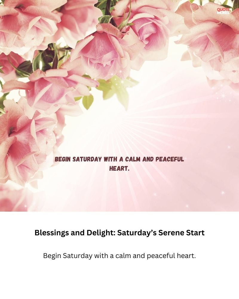 Blessings and Delight Saturday’s Serene Start