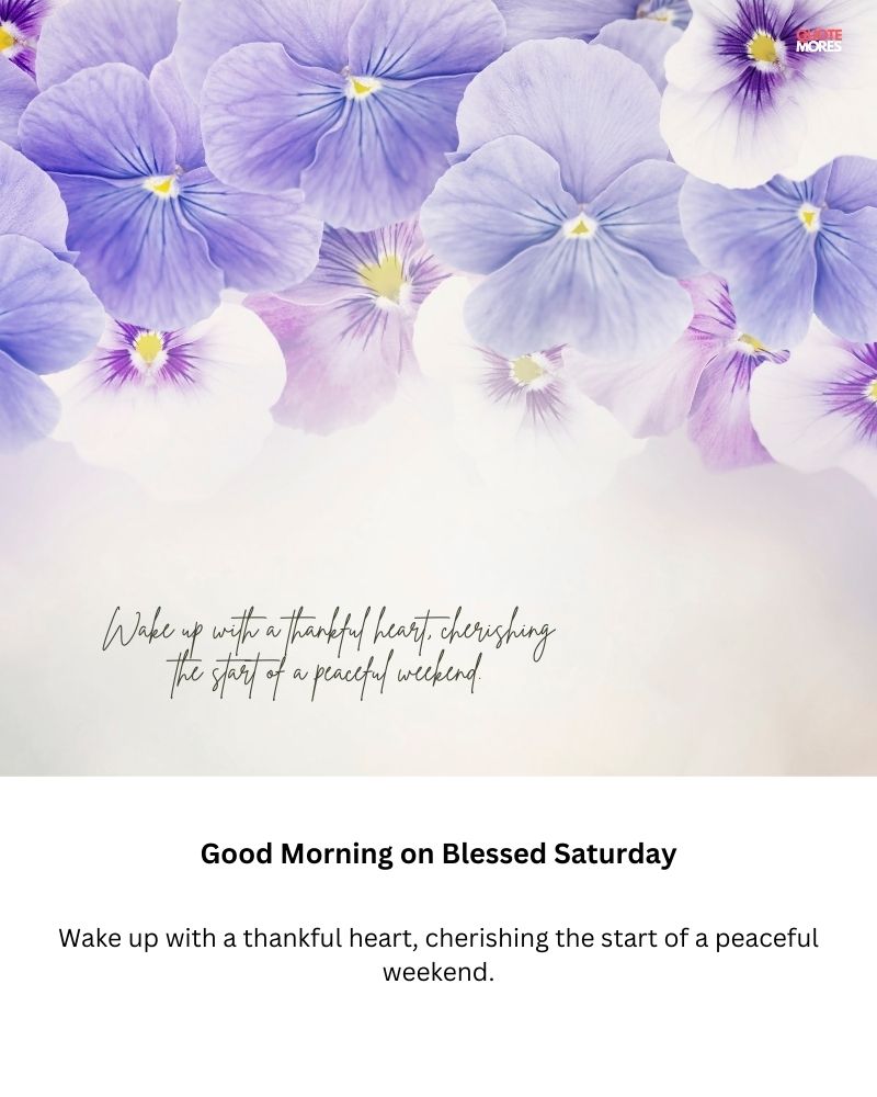 Good Morning on Blessed Saturday