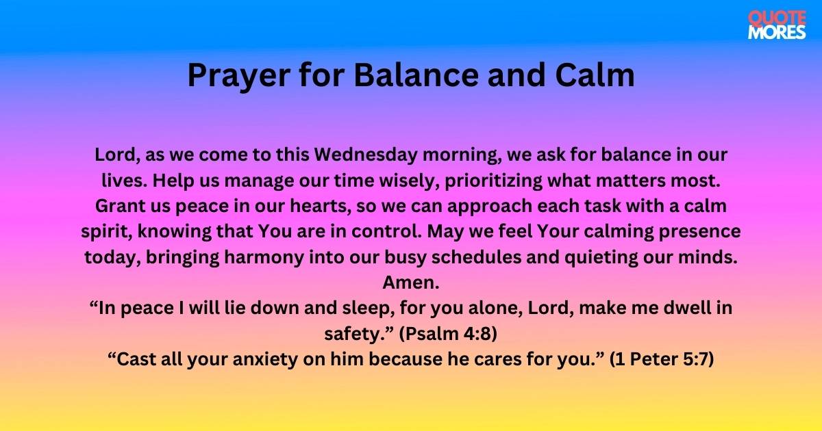 Prayer for Balance and Calm