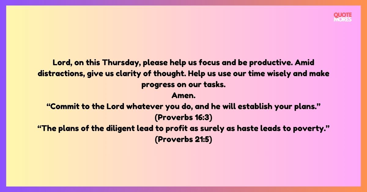 Thursday morning prayers 