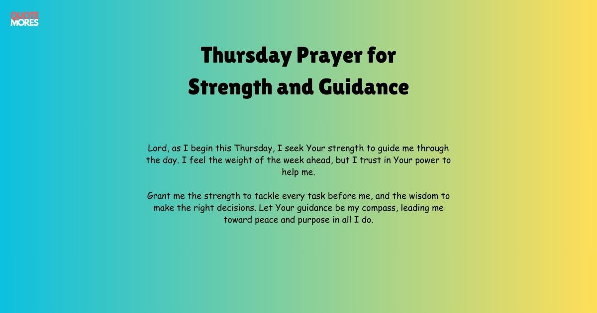 Thursday Prayer for Strength and Guidance